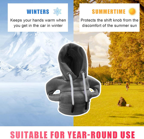 Car Shift Knob Hoodie, Fashionable Sweater Gear Shift Cover, Funny Auto Gear Shift Knob Cover for Warm Winter, Vehicle Interior Shift Knob Protect...