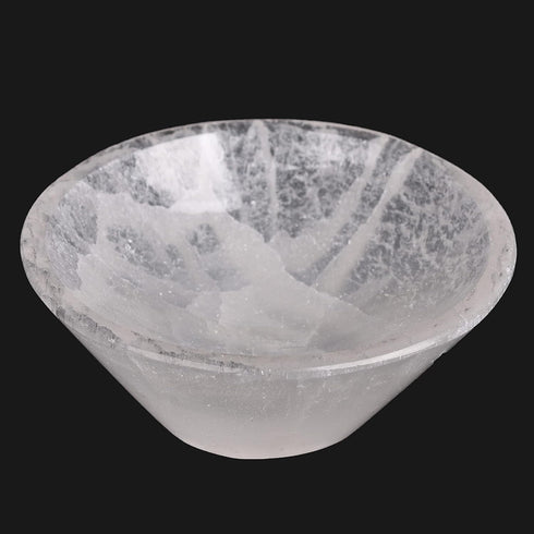 AMOYSTONE Natural Crystals Charging Tray 4" - Round Selenite Bowl Creative Dish Jewelry Storage Bowls for Home Decor...