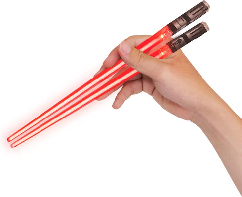 LIGHTSABER CHOPSTICKS LIGHT UP STAR WARS LED Glowing Light Saber Chop Sticks REUSABLE Sushi Lightup Sabers -Removable Handle Dishwasher Safe -Prem...