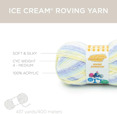 Lion Brand Yarn Ice Cream Roving Stripes Yarn, Pixie Stix......