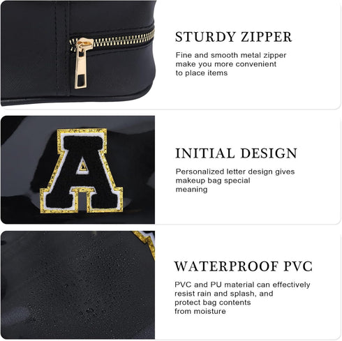 Initial Clear Make Up Bag Travel Toiletry Bag Clear Makeup Bag Cosmetic Travel Beach Toiletry Bag Car Organizer Essentials for Women Men | Gifts f...