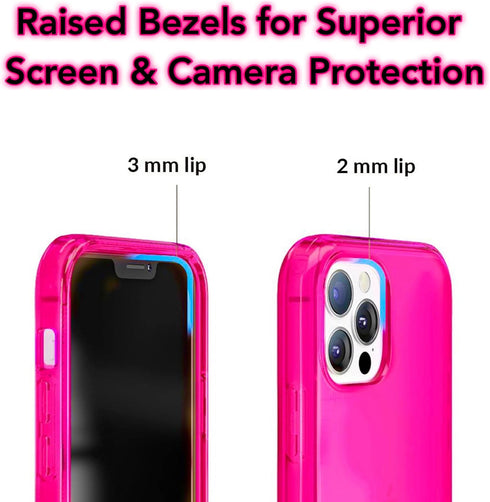 iPhone 11 Pro Max Case/Slim & Soft Transparent Neon Pink Cover with Bumper Edge for iPhone 11 Pro Max/Cute Flexible & Stylish Protection // 6.5" (...