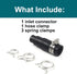 TonGass DWC-00 Dishwasher Connector Kit - Easiest and Fastest Dishwasher Drain and Disposal Connector - 1 Inlet Connector, 1 Hose Clamp, and 3 Spring Clamps