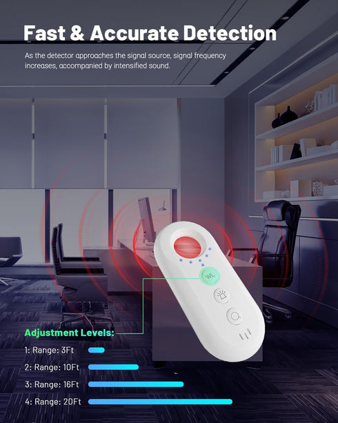 Hidden Camera Detectors, Pro Hidden Devices Detector with Auto Scan, Magnetic GPS Tracker/Bug Detectors Anti-Spy Detector Wireless Rechargeable fo...