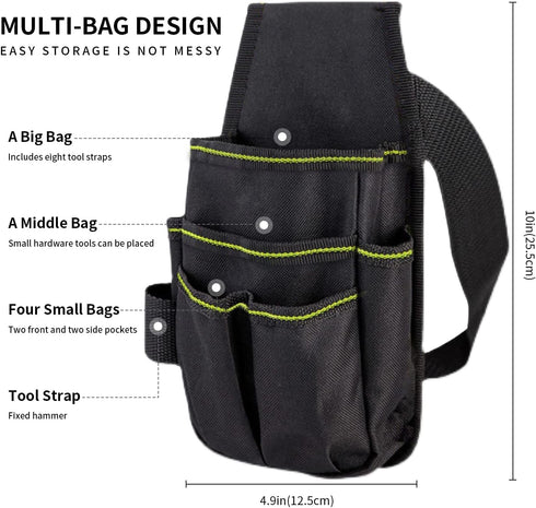 Pocket Tool Belt/Utility Pouch,Portable Practical Canvas Tool Bag With Adjustable Waist Pouch is Suitable for Electricians, Carpenters,Craftsmen,G...
