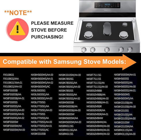 Cowbright Stove Cover, Stove Top Protectors Samsung Gas Range Reusable Gas Stove Burner Covers, Non-Stick Stove Liner Compatible Samsung Gas Stove, Washable Stove Protector Keep Stove Clean, Black