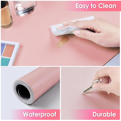 Makeup Mat for Vanity to Protect Vanity Desk Top, Dual-Sided Vanity Mat, Easy to Clean Vanity Desk Mat - Vanity Makeup Pads Waterproof and Oilproo...