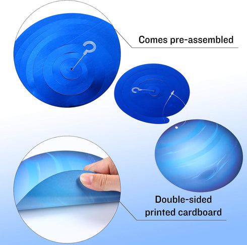 Blulu 30 Pcs Outer Space Party Decoration Hanging Swirls Blue Solar System Planet UFO Rocket Astronaut Foil Swirls Ceiling Hanging Decoration for ...