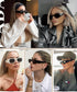 BOJOD Trendy Rectangle Sunglasses For Women Men Retro 90s Oval y2k Retangular Sunglasses Square Black Shades...