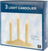 Creative Hobbies 3 Light Electric Candolier Indoor Christmas Candle Lamp, Ivory Plastic with Clear C7 Incandescent Light Bulbs...