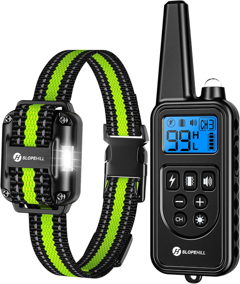 Dog Training Collar with 7 Training Modes, 2600Ft Remote Electronic Dog Shock Collar, Electric Shock Collar for Small Medium Large Dogs (Green)...