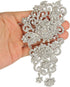 EVER FAITH Bridal 6 Inch Silver-Tone Flower Austrian Crystal Leaf Vine Brooch Clear...