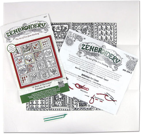 Tobin 12 Days Stamped Zenbroidery Kit, Multi-Colour......