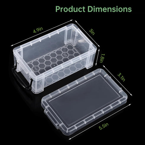 6 Pcs Mini Plastic Boxes, 5.5'' x 3'' x 1.8'' Small Clear Storage Containers with Locking Lids, Clear Plastic Organizers for Crafts, Stationery, J...
