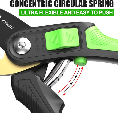 8.5" Bypass Pruning Shears Gardening Scissors Pruners Trimmers Tools Sharp SK5 Teflon Coating Blade with Non-slip Strip Adjustable Opening Cuts Up...