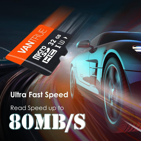 Vantrue 32GB microSDHC Card with Adapter, U3, UHS-I High Speed SD Card for Dash Cams & Home Security System Video Cameras...
