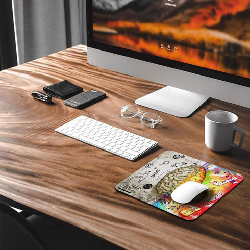 Left and Right Brain Print Art Modern Science Motivational Inspirational Psychology Painting Mouse Pad Office Decoration Mat...