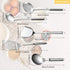 5Pcs Cooking Utensils Set, Stainless Steel Kitchen Utensils, Heat Resistant Wok Utensils Set Include Slotted Spoon, Slotted Spatula, Large Spoon, ...