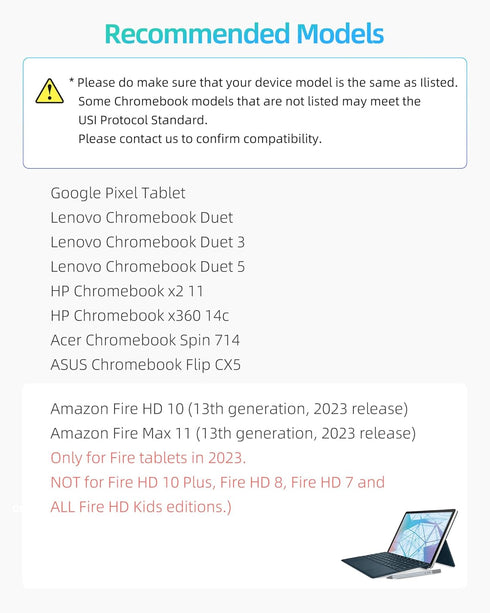 Metapen USI Stylus Pen G1 Air for Chromebook (AAAA Batteries, 4096 Finest Control, Smooth Writing) Perfect for ASUS Flip CX5/CM3, HP x360 12b, Len...