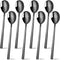 HANSGO 8PCS Stainless Steel Spoons, Dinner Spoons with Long Handles 8.5 Inch Soup Spoons Table Spoons Black for Kitchen Home...
