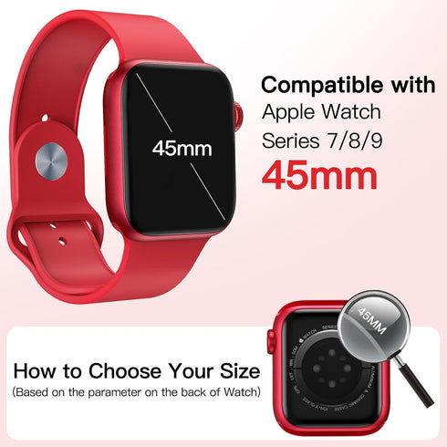 JETech Waterproof Case with Screen Protector for Apple Watch Series 9 8 7 45mm, Built-in Tempered Glass Film Hard PC Bumper Full Protective Cover,...