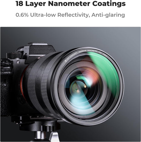 K&F Concept 72mm Magnetic MCUV Lens Protection Filter 18 Multi-Layer Coatings Ultra-Slim UV Lens Filter with Microfiber Cleaning Cloth for Camera ...