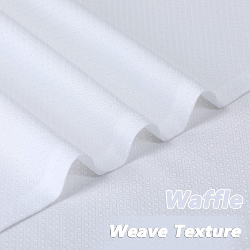 CAROMIO White Kitchen Curtain for Window 24 Inch Waterproof Kitchen Curtains Waffle Weave Half Window Curtain for Bathroom, Short Tier Cafe Curtai...