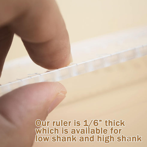 UPTTHOW Seam Allowance Ruler for Sewing Machine Trim Straight Line Hems 1/8" to 2", Perforated Seam Gauge with 15,30,45 Degree Line Indicators for...