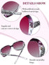 Weewooday 4 Pairs Oversized Sunglasses Women Sparkling Frame Ladies Sunglasses Polarized Square Sunglasses...