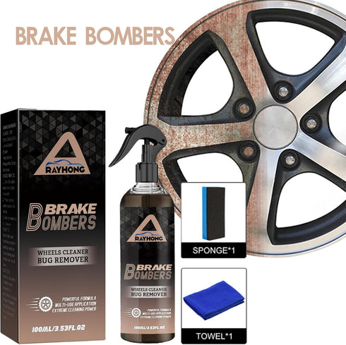 2PCS Brake Bombers Wheel Cleaner, Powerful Non-Acid Truck & Car Wheel Cleaner Spray, Perfect for Cleaning Wheels and Tires,Chrome, and Painted Whe...