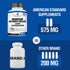 American Standard Supplements Magnesium Glycinate 575mg per Serving, 90 Veggie Capsules, Magnesium Supplement for Bone & Muscle Health, Chelated f...