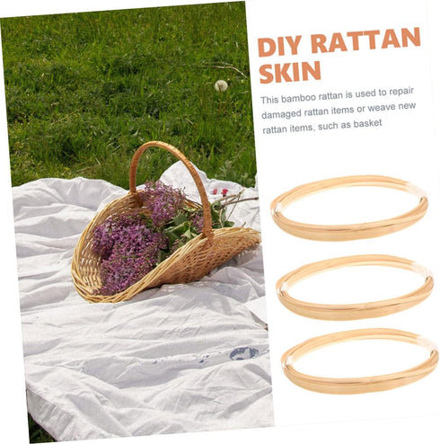 KALLORY 2 Material Rattan Basket Weaving Material Wicker Repair Kit Wide Strips Flat Coil Home Reeds Hand Decor Furniture DIY Reeds Supplies Mayo...