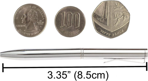 Set of 2 Small Pens (3.35") for Pocket, Wallet, Planner, Purse or Passport...