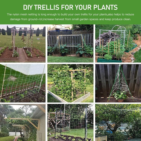 Trellis Netting, CANAGROW Heavy-Duty Garden Plant Trellis Netting for Climbing Plants, Outdoor Indoor Grow Net for Beans Tomatoes Peas Pumpkin Flo...
