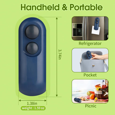Mini Bag Sealer, Rechargeable 2 in 1 Bag Sealer Heat Seal with Cutter, Portable Bag Resealer for Chip Bags, Plastic Bag Sealer Machine for Snacks ...