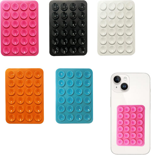 5-Colors Silicone Suction Cups for Phone Case Self-Adhesive Mount - Hands Free Mobile Accessory Holder for Videos and Selfies - iPhone and Android...