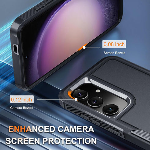 for Samsung Galaxy S24 Plus Case, Full Body Heavy Duty Rugged Shockproof Protective Phone Cover with Lanyard Strap, Tempered Glass Screen Protecto...