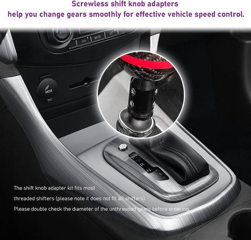 Universal Gear Shift Knob Adapter, M10×1.5 Aluminum Alloy Shifter Knob Adapter for Non-Threaded Shifters, Shifter Knob Boot Retainer Gear Stick Co...