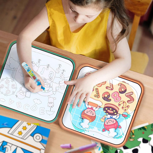 Water Coloring Books for Toddlers, Paint with Water Books, Water Doodle Book Toys for 3-5, Space Cartoon Water Painting Book for Kids Educational ...