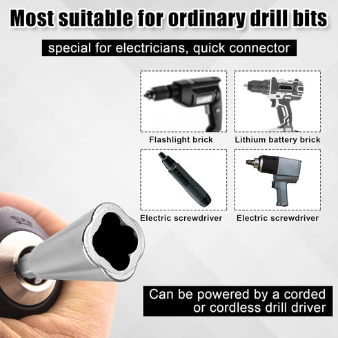 2pcs Wire Twisting Tool, Wire Stripping Tool 6mm Hex Shank Cable Wire Stripper and Twister Wire Connector Socket for Power Drill Cable Quick Strip...