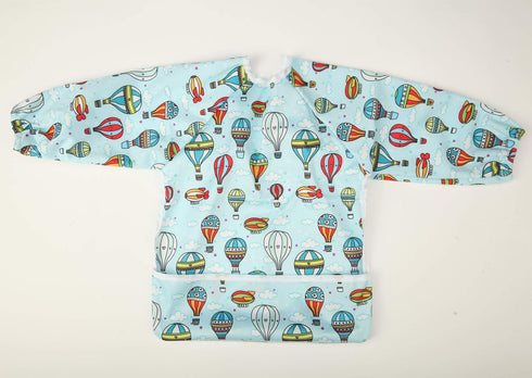 Baby Bib Sleeved Shirt With Pocket 1-3 years old Toddler Painting Drawing (Hot Air Balloon)...
