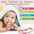 Baby Sensory Teething Chew High Chair Suction Toys for Infant Toddlers 6 12 18 24 Months, Food Grade Silicone Teether with Oak Loop Montessori Edu...