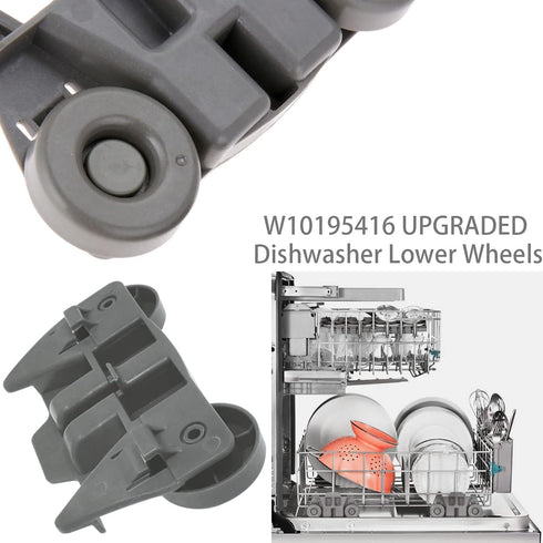 W10195416 Dishwasher Wheels Lower Dish Rack Wheel Part Assembly,Replacement for Maytag/Kitchen Aid/kitchenaid/Whirlpool/Kenmore Dish Rack Replaces AP5983730 W10195416V,AP5983730,PS11722152,Pack of 4