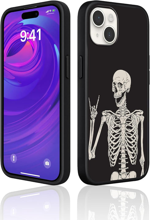for iPhone 15 Plus Case Human Skeleton Posing Isolated Phone Case for Women Girls Slim Soft ShockProof Protective Cover Case for iPhone 15 Plus 6....