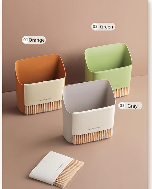 Small Broom and Dustpan Set, Portable Hand Whisk Broom Brush, Mini Hanging Trash Can,Soft Bristle Household Brooms with Dust Pan Combo Set for Cle...