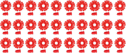 Hummingbird Feeder Flower Shape Feeder 30 Sets, Hummingbird Feeders Replacement Flowers Solid Plastic Hanging Bird Feeding Ports Replacement Parts...