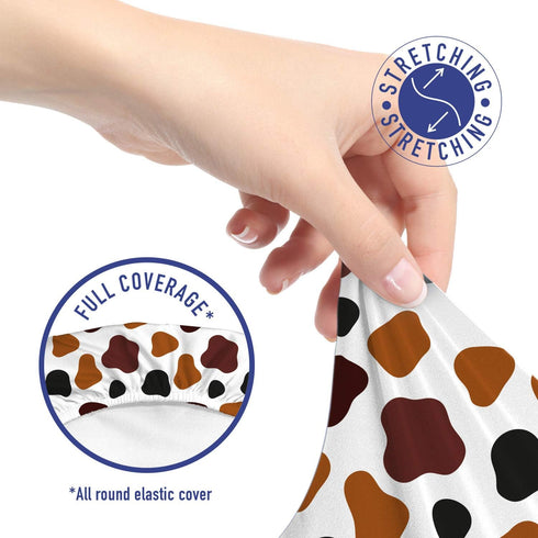 Ambesonne Cow Print Office Chair Slipcover, Cow Skin Animal Abstract Spots Milk Dalmatian Barnyard Camouflage Dots, Protective Stretch Decorative ...