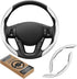 GSPSCN Universal Car Carbon Fiber Steering Wheel Cover Anti-Skid,Butterfly Steering Wheel Cover,Non-Slip Segmented Steering Wheel Protector,Fit fo...