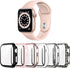 6 Pack Case for Apple Watch SE (2023 New) SE (2nd Gen)/6/SE/5/4 44mm with Tempered Glass Screen Protector, Hard PC Ultra-Thin Scratch Resistant Pr...