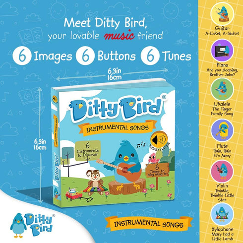 Ditty Bird Musical Books for Toddlers | Fun Instruments & Nursery Rhyme Book | Sing- Along Talking Books | Children's Interactive Toddler Books fo...